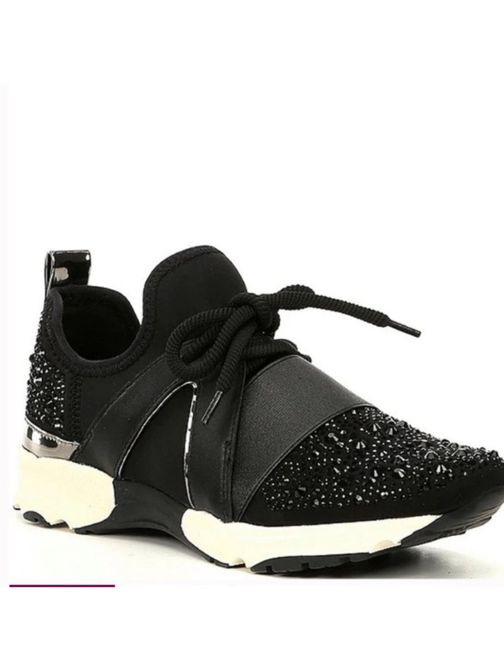 Carvela Lament Black Embellished Rhinestone Bling Sneakers Womens Size 38.5